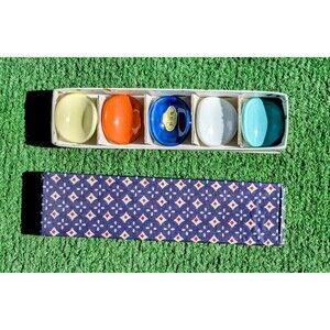Arita Ware Handmade Japanses Saddle Ceramic Chopstick Table Holder Rest 5pc Set